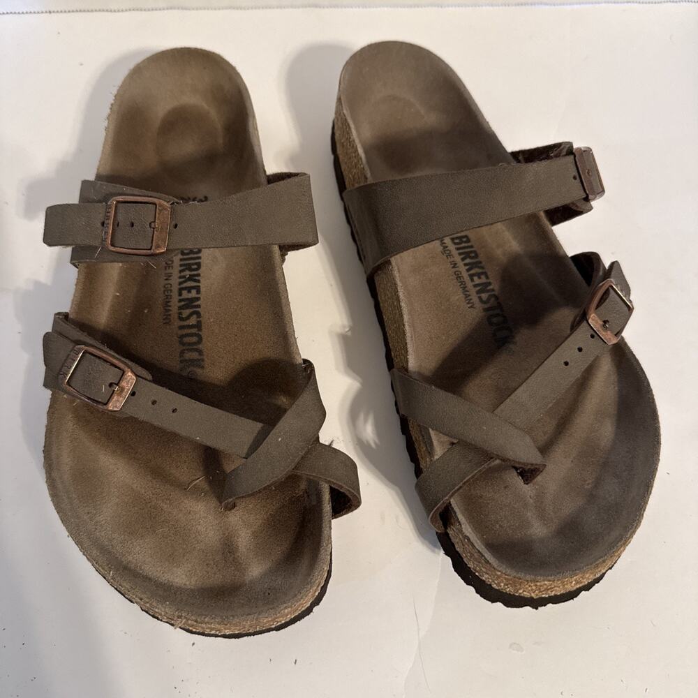 Birkenstock Mayari Single Toe Strappy Thong Sandal Size EU 39 US 8 Mocha